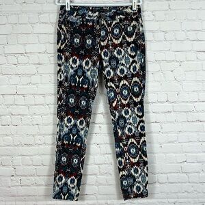 Zara Basic Women's Pants Ikat Pattern Corduroy Straight Leg Size Medium